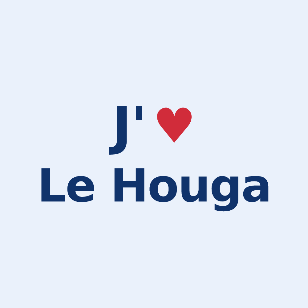 Sticker personnalisé Le Houga — design J'aime Le Houga