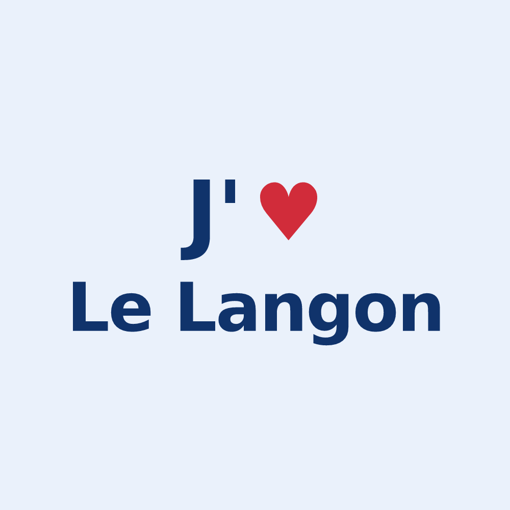 Sticker personnalisé Le Langon — design J'aime Le Langon