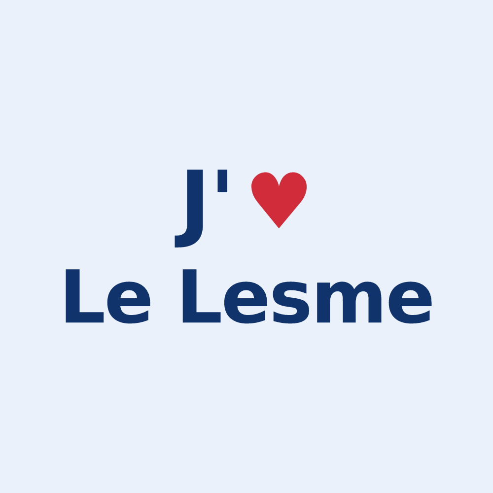 Sticker personnalisé Le Lesme — design J'aime Le Lesme