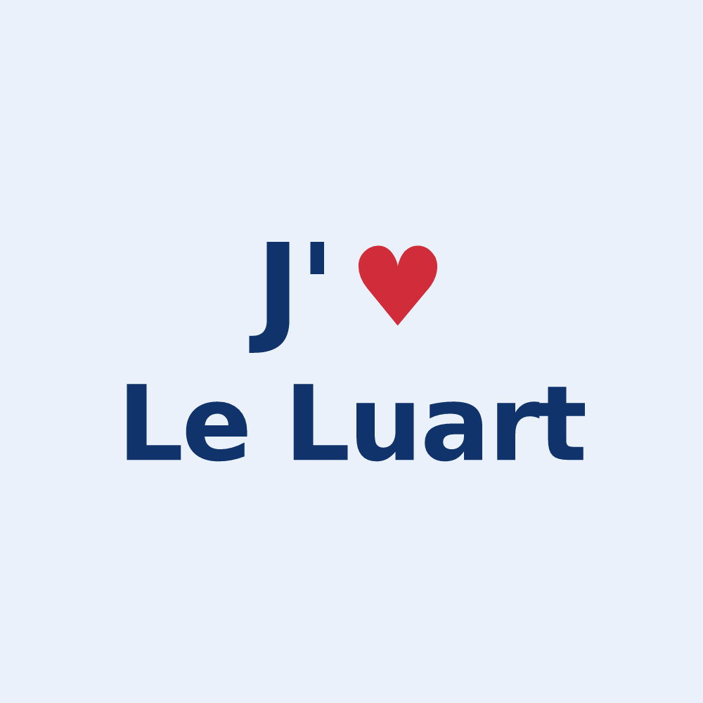 Sticker personnalisé Le Luart — design J'aime Le Luart