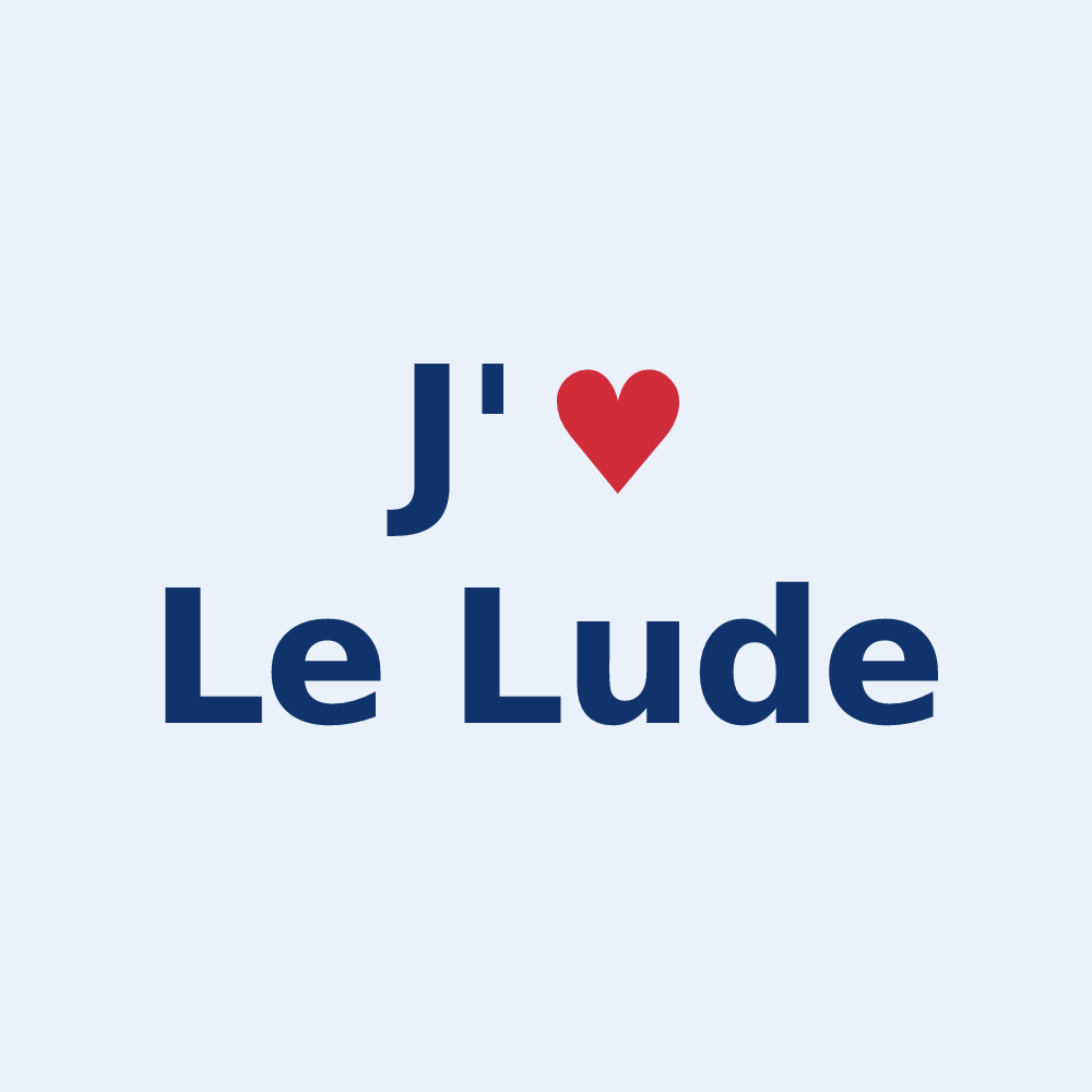 Sticker personnalisé Le Lude — design « J'aime Le Lude » imprimé sur le sticker