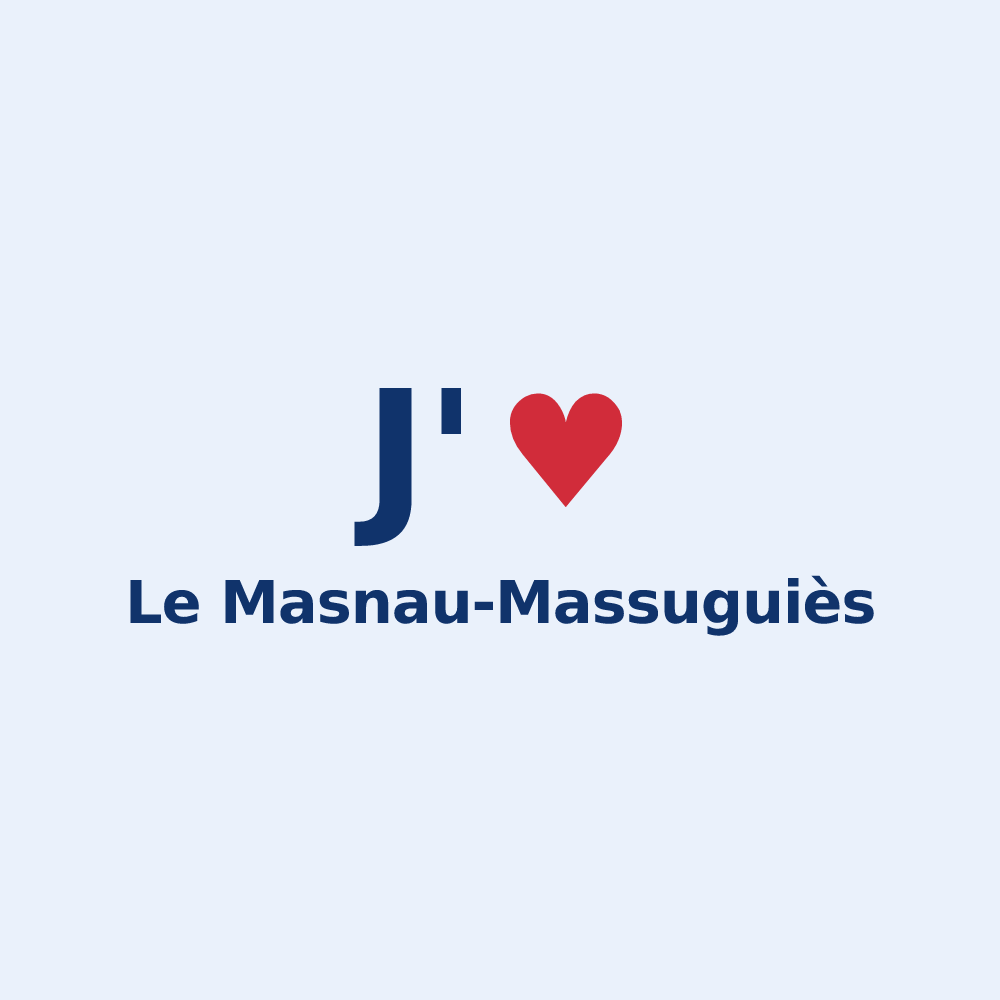 Sticker personnalisé Le Masnau-Massuguiès — design J'aime Le Masnau-Massuguiès