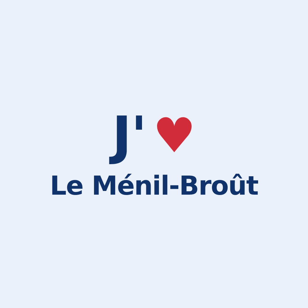 Sticker personnalisé Le Ménil-Broût — design J'aime Le Ménil-Broût