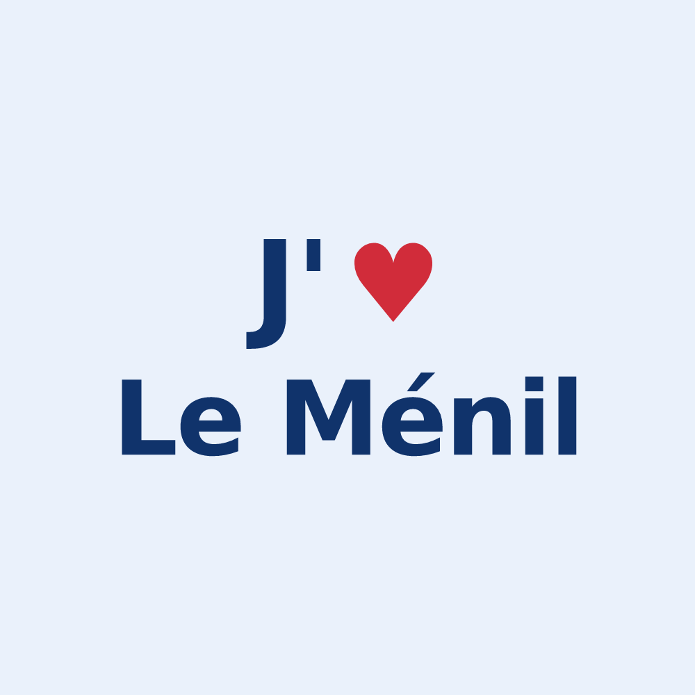 Sticker personnalisé Le Ménil — design J'aime Le Ménil