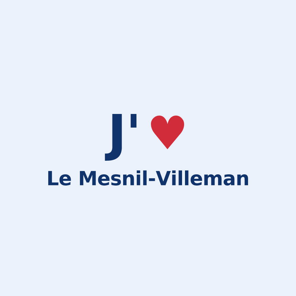 Sticker personnalisé Le Mesnil-Villeman — design J'aime Le Mesnil-Villeman