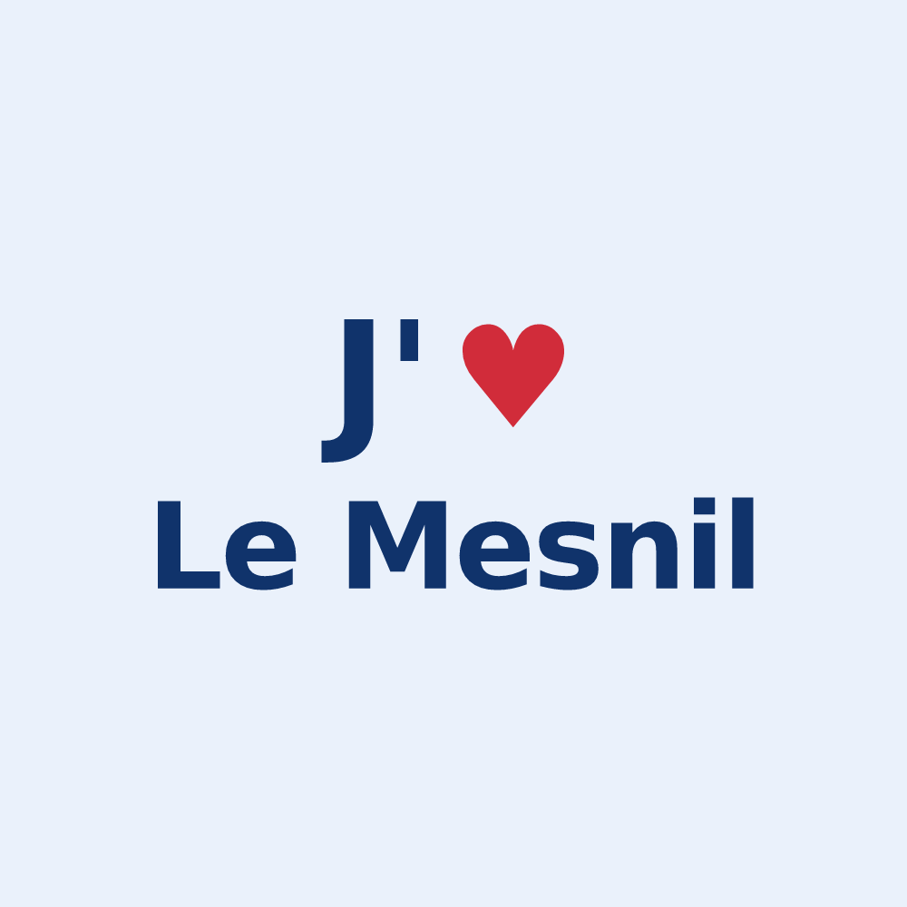 Sticker personnalisé Le Mesnil — design J'aime Le Mesnil