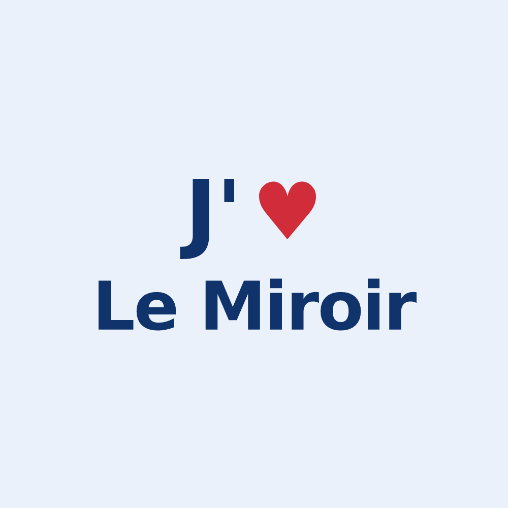 Sticker personnalisé Le Miroir — design « J'aime Le Miroir » imprimé sur le sticker