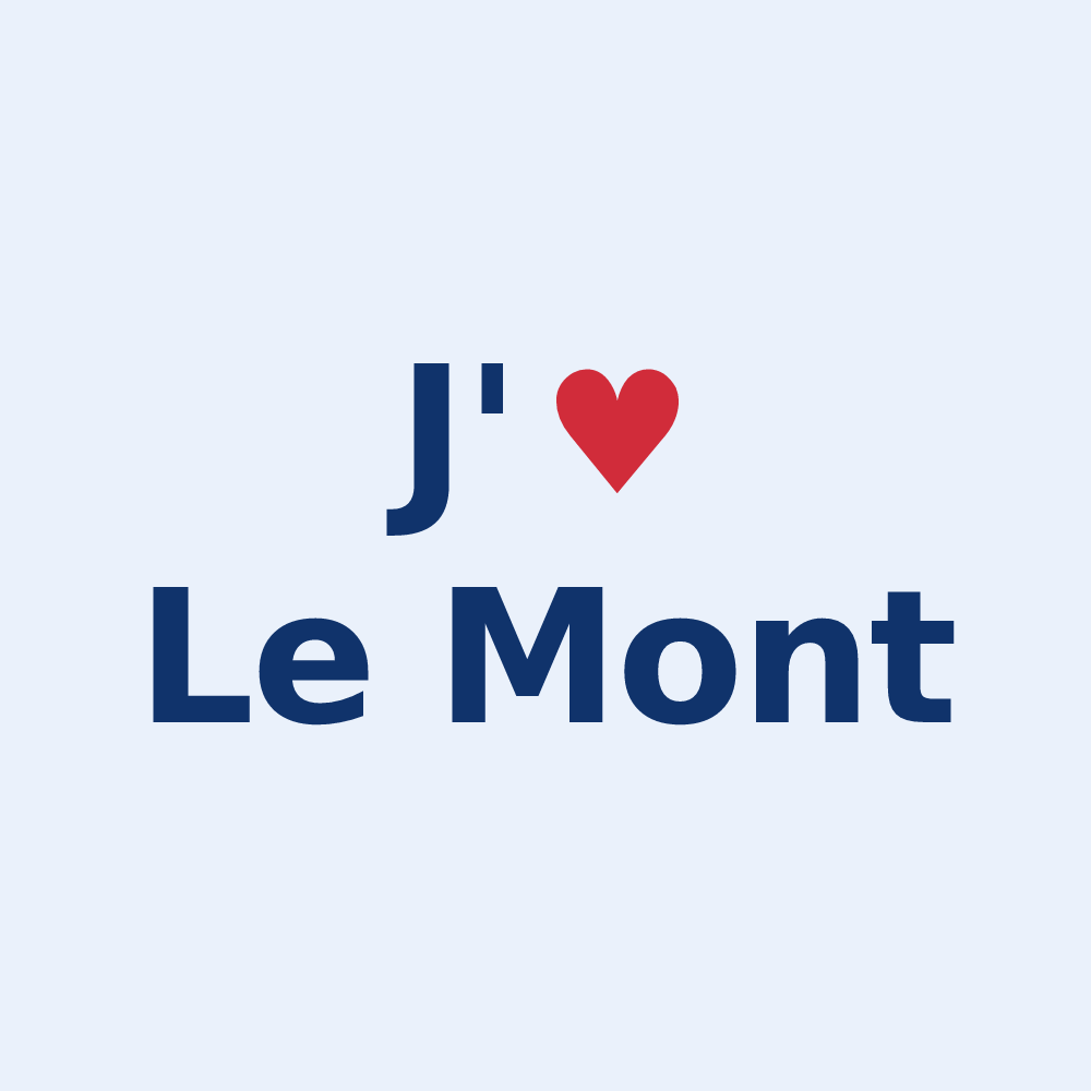 Sticker personnalisé Le Mont — design J'aime Le Mont