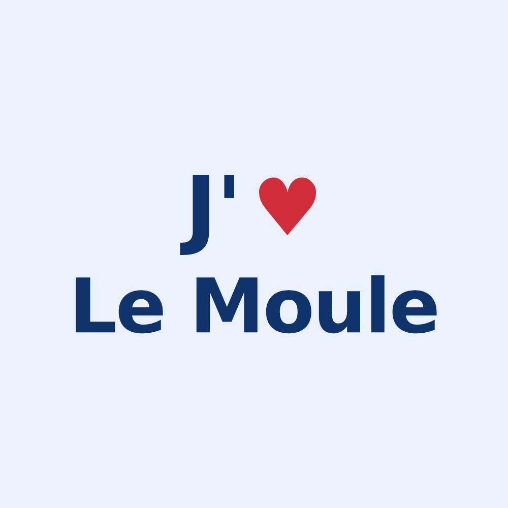 Sticker personnalisé Le Moule — design « J'aime Le Moule » imprimé sur le sticker