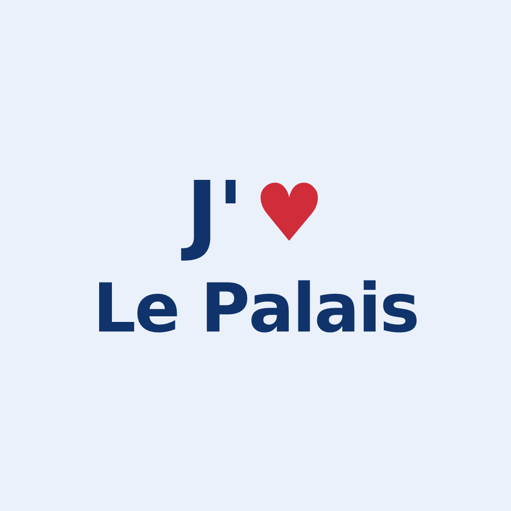 Sticker personnalisé Le Palais — design J'aime Le Palais
