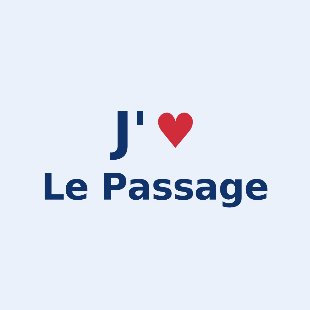 Sticker personnalisé Le Passage — design J'aime Le Passage