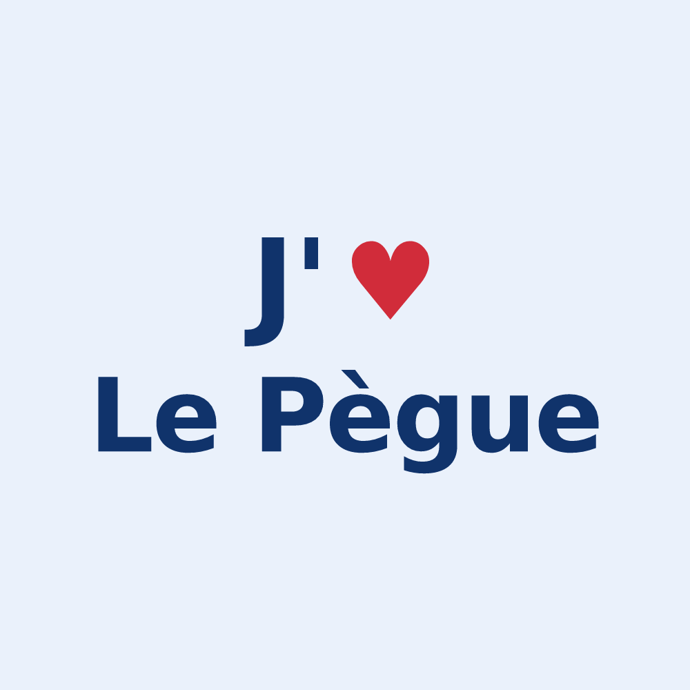 Sticker personnalisé Le Pègue — design J'aime Le Pègue