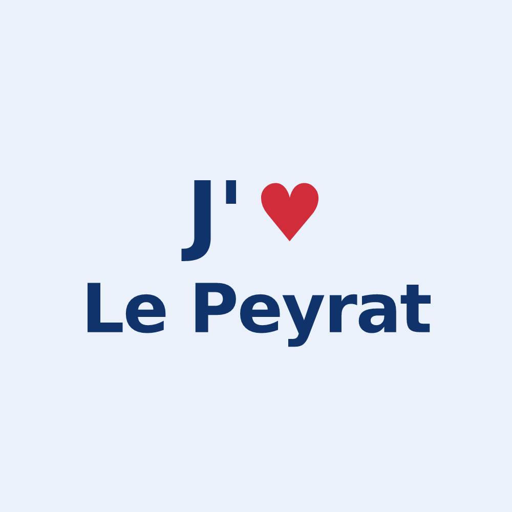 Sticker personnalisé Le Peyrat — design J'aime Le Peyrat