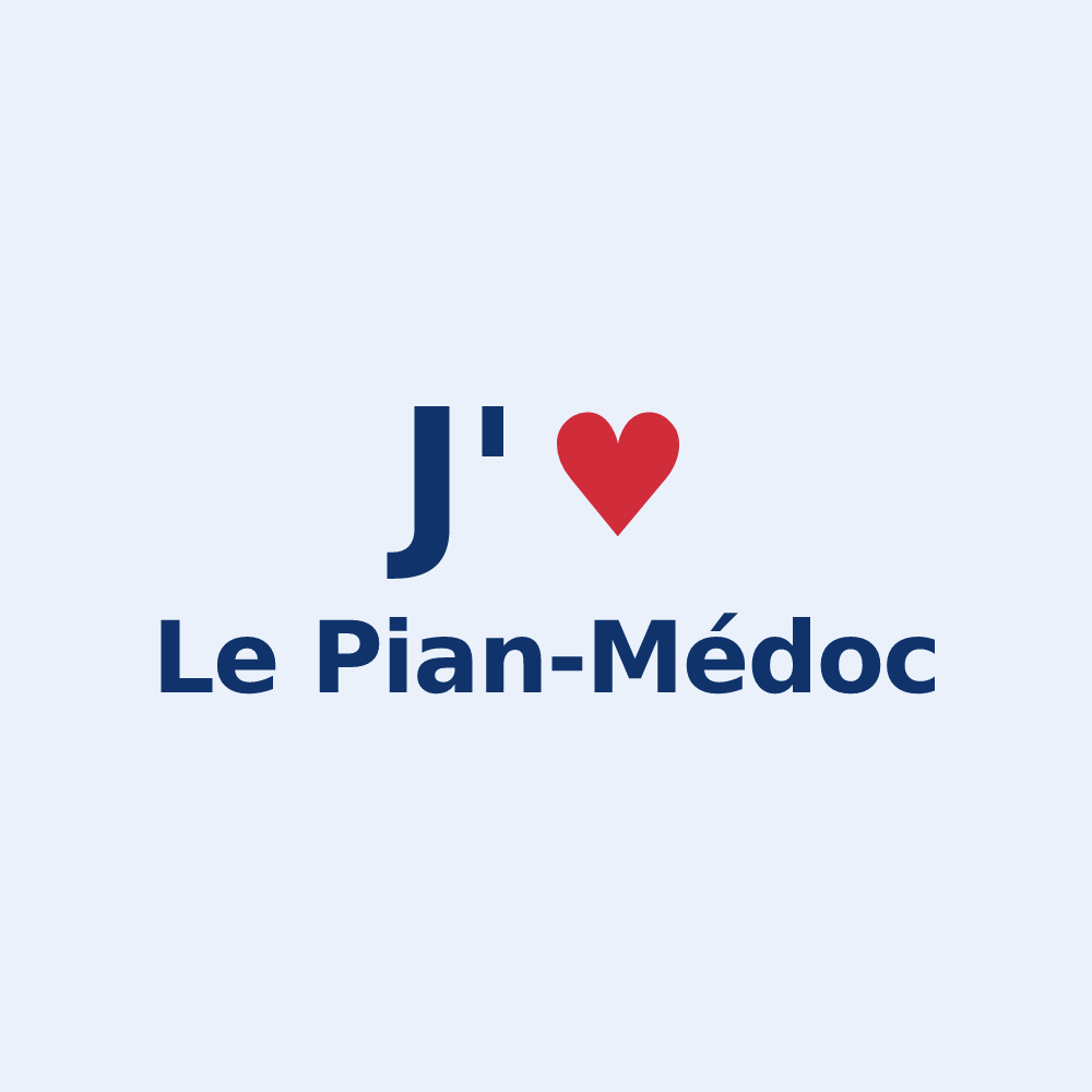 Sticker personnalisé Le Pian-Médoc — design J'aime Le Pian-Médoc