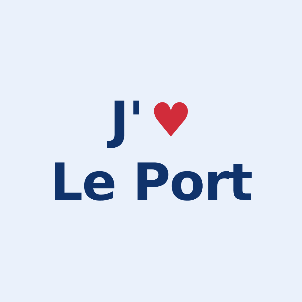 Sticker personnalisé Le Port — design « J'aime Le Port » imprimé sur le sticker