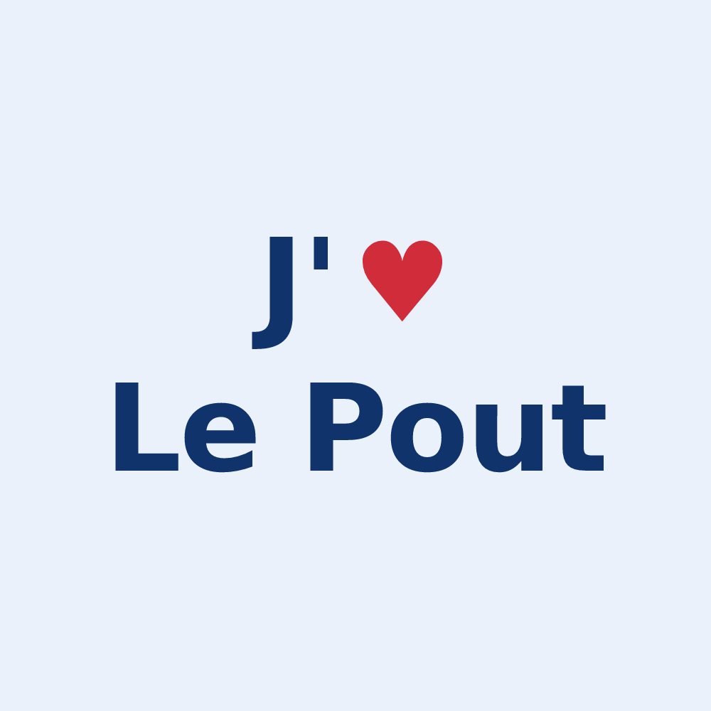 Sticker personnalisé Le Pout — design « J'aime Le Pout » imprimé sur le sticker