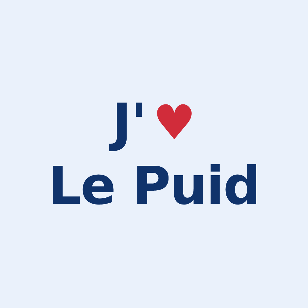 Sticker personnalisé Le Puid — design J'aime Le Puid