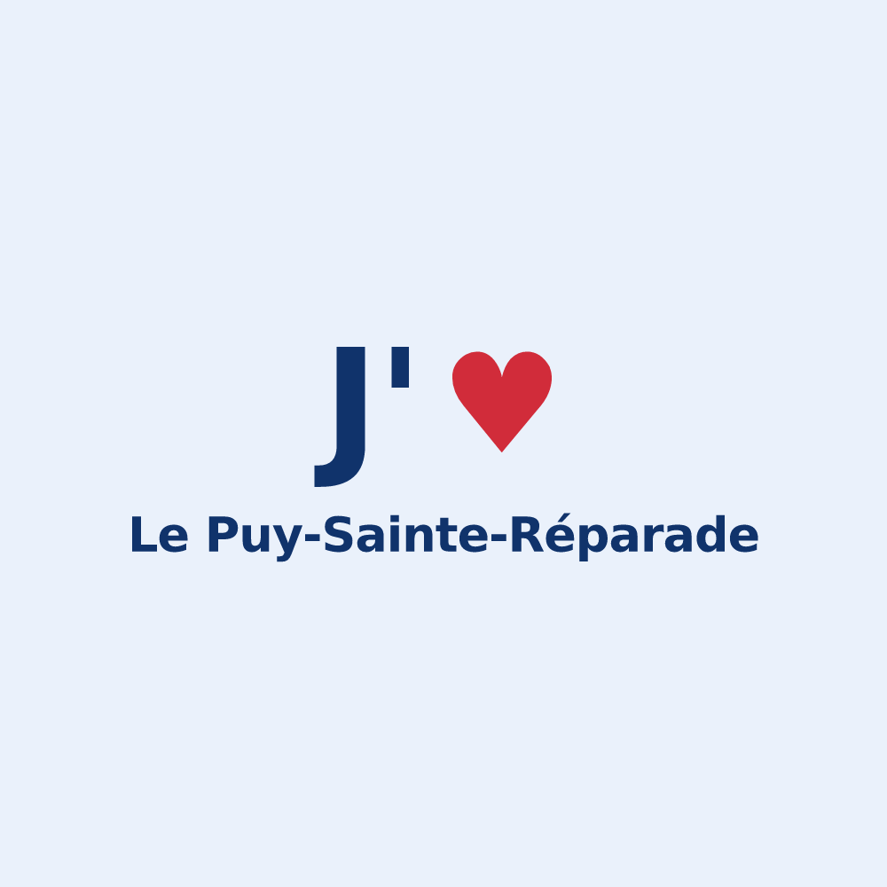 Sticker personnalisé Le Puy-Sainte-Réparade — design J'aime Le Puy-Sainte-Réparade