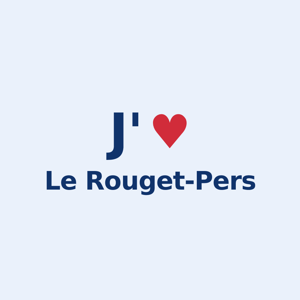 Sticker personnalisé Le Rouget-Pers — design « J'aime Le Rouget-Pers » imprimé sur le sticker