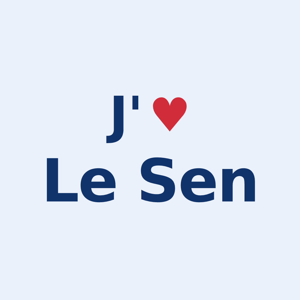 Sticker personnalisé Le Sen — design « J'aime Le Sen » imprimé sur le sticker