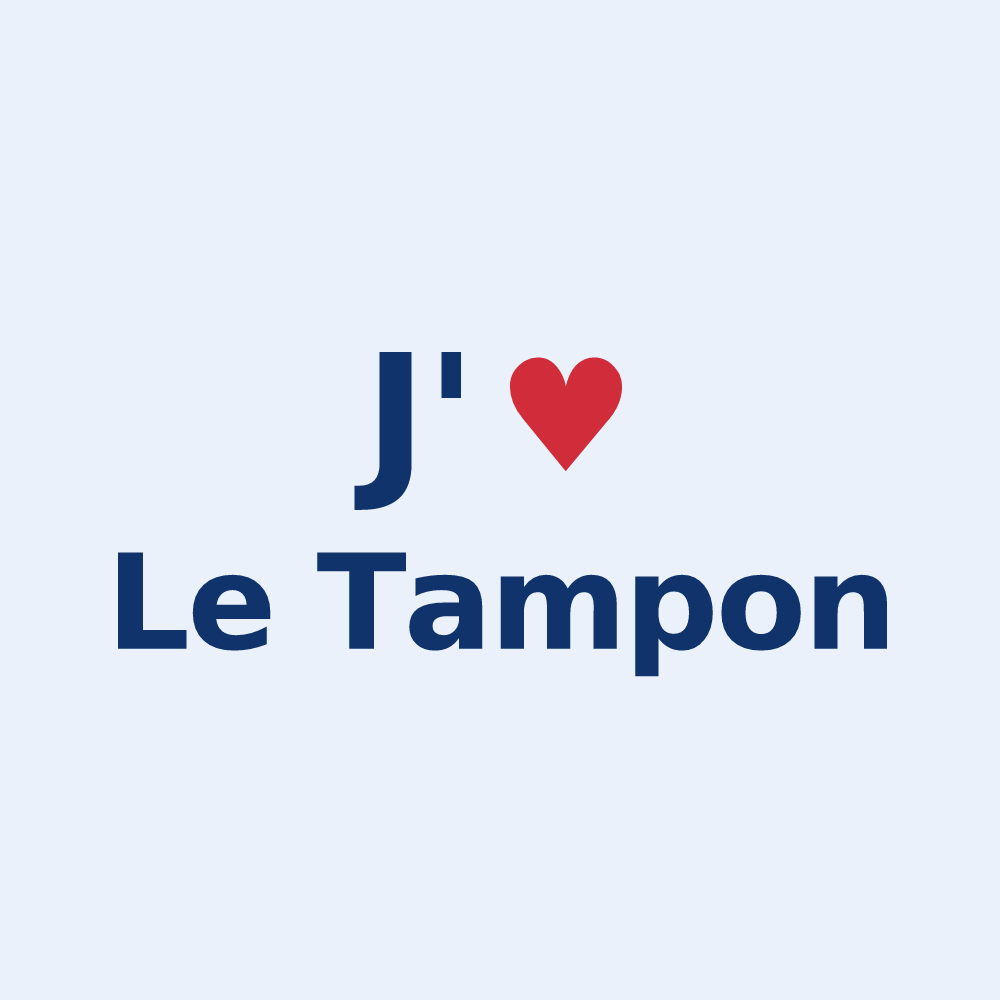 Sticker personnalisé Le Tampon — design J'aime Le Tampon