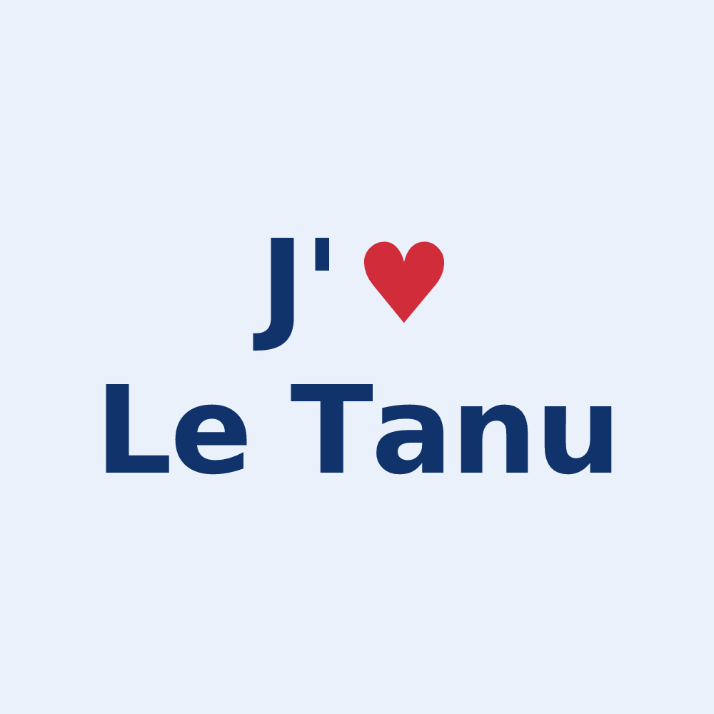 Sticker personnalisé Le Tanu — design J'aime Le Tanu