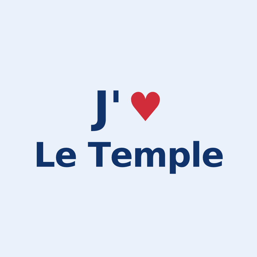 Sticker personnalisé Le Temple — design J'aime Le Temple