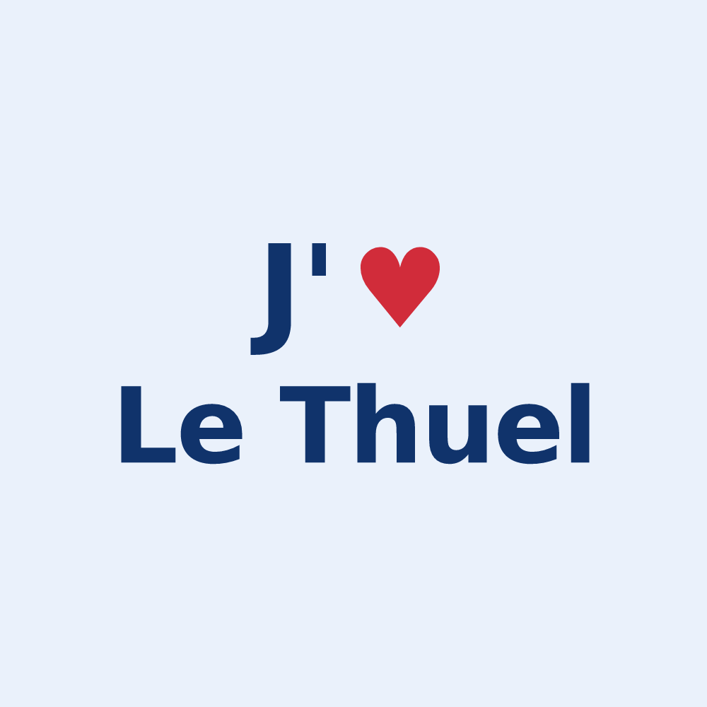 Sticker personnalisé Le Thuel — design « J'aime Le Thuel » imprimé sur le sticker