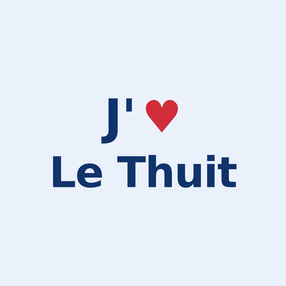 Sticker personnalisé Le Thuit — design J'aime Le Thuit