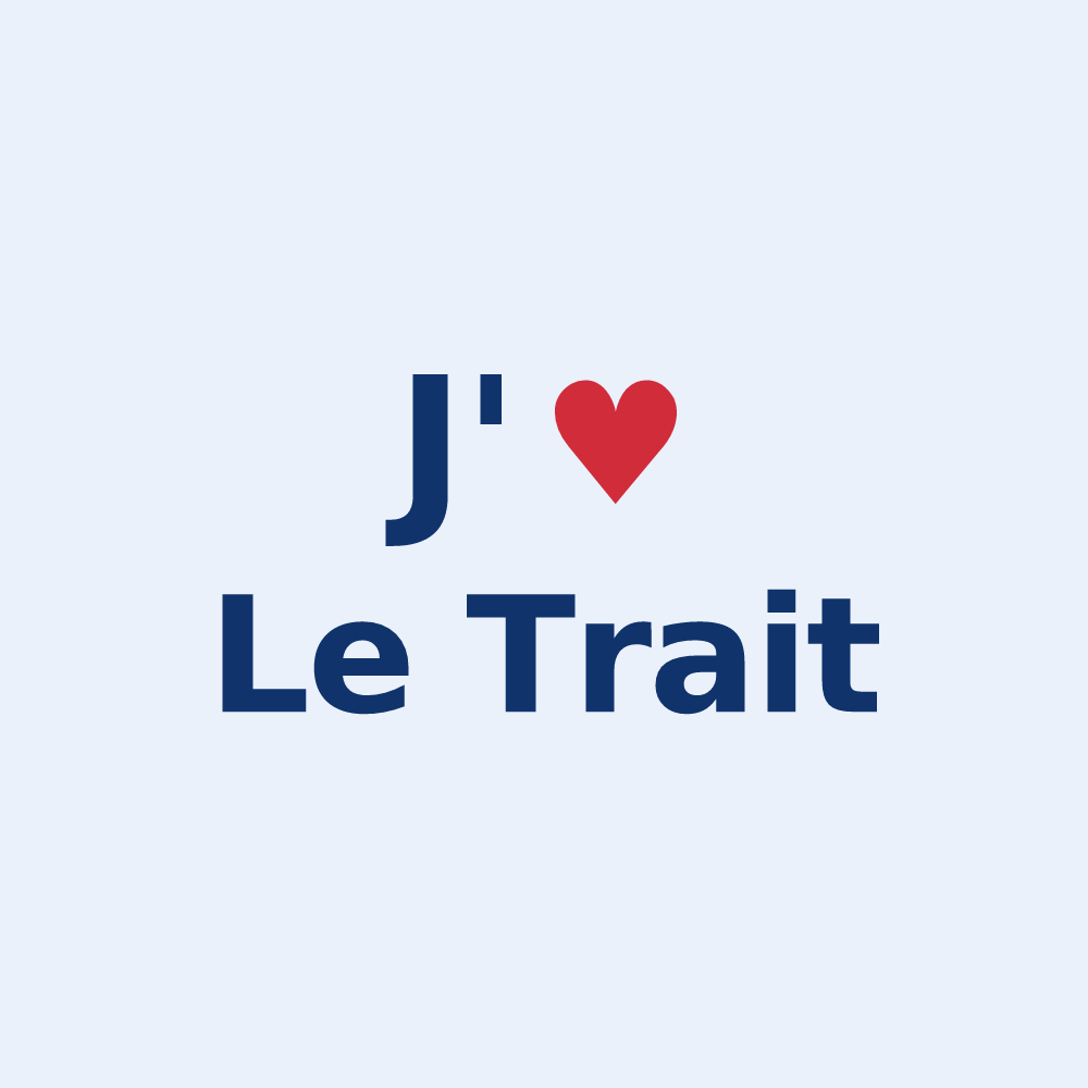Sticker personnalisé Le Trait — design J'aime Le Trait