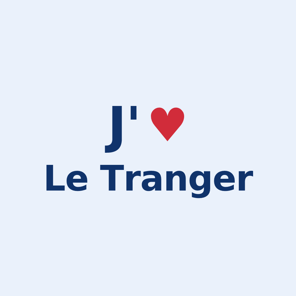 Sticker personnalisé Le Tranger — design « J'aime Le Tranger » imprimé sur le sticker