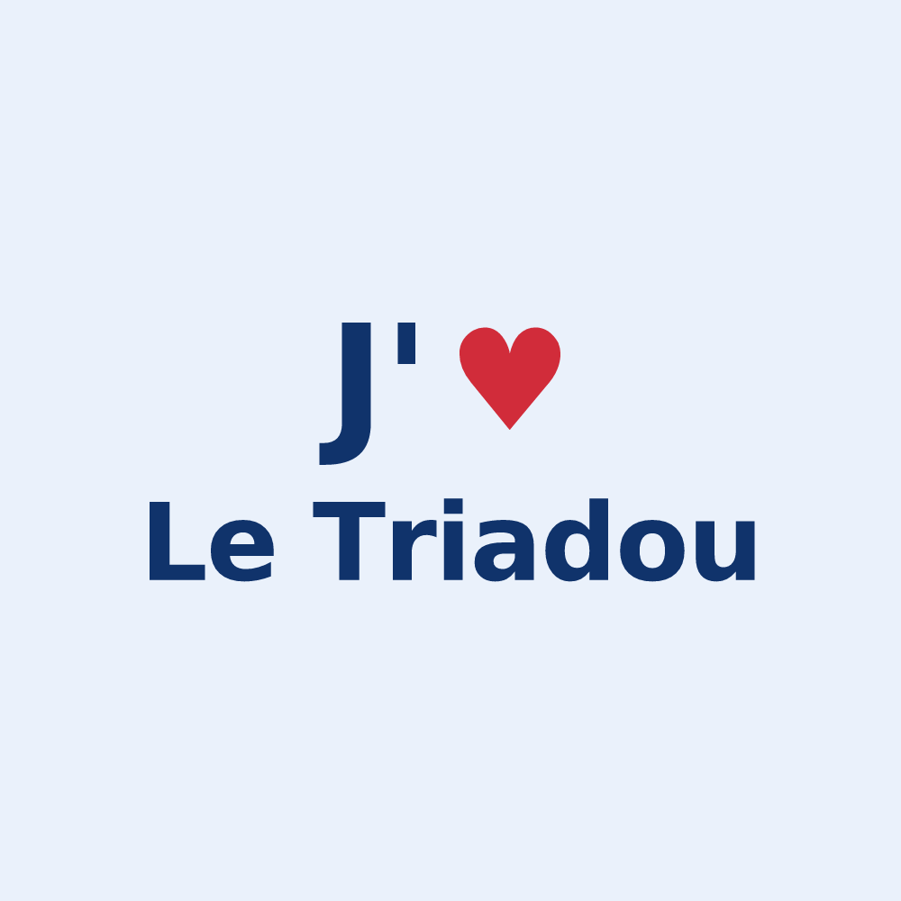 Sticker personnalisé Le Triadou — design J'aime Le Triadou