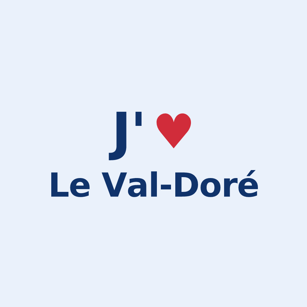 Sticker personnalisé Le Val-Doré — design J'aime Le Val-Doré