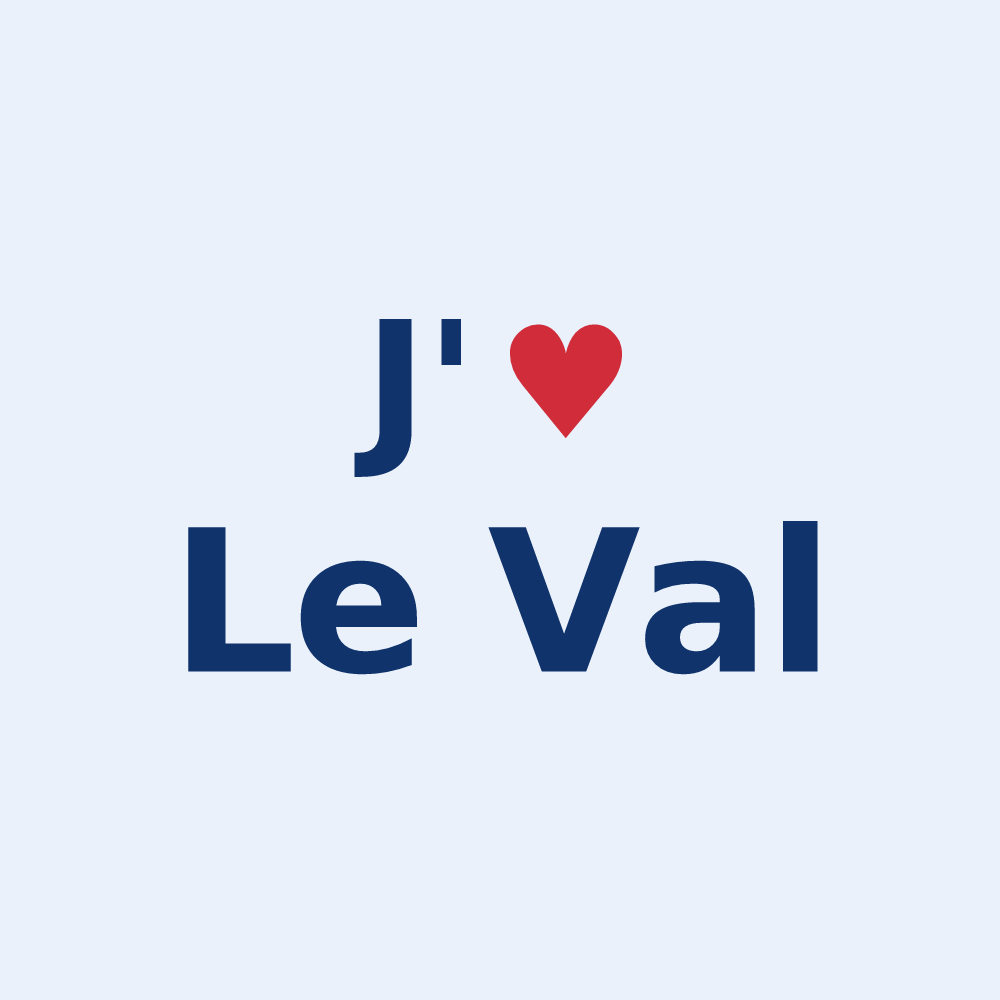 Sticker personnalisé Le Val — design J'aime Le Val