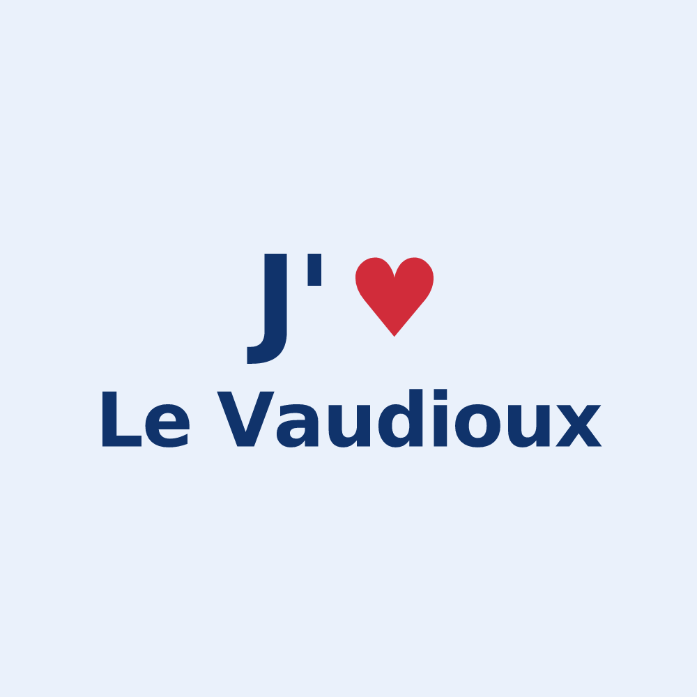 Sticker personnalisé Le Vaudioux — design J'aime Le Vaudioux