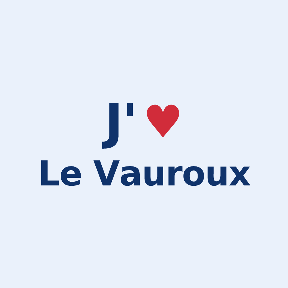 Sticker personnalisé Le Vauroux — design J'aime Le Vauroux