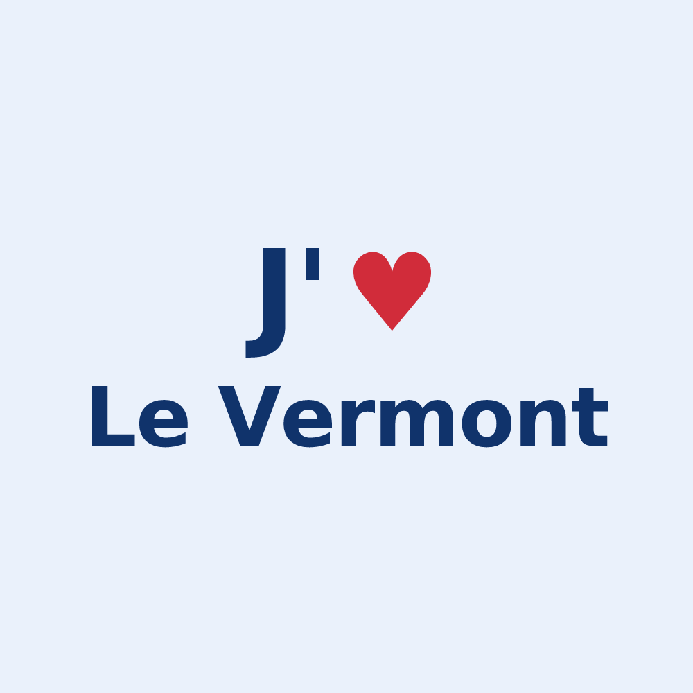 Sticker personnalisé Le Vermont — design J'aime Le Vermont