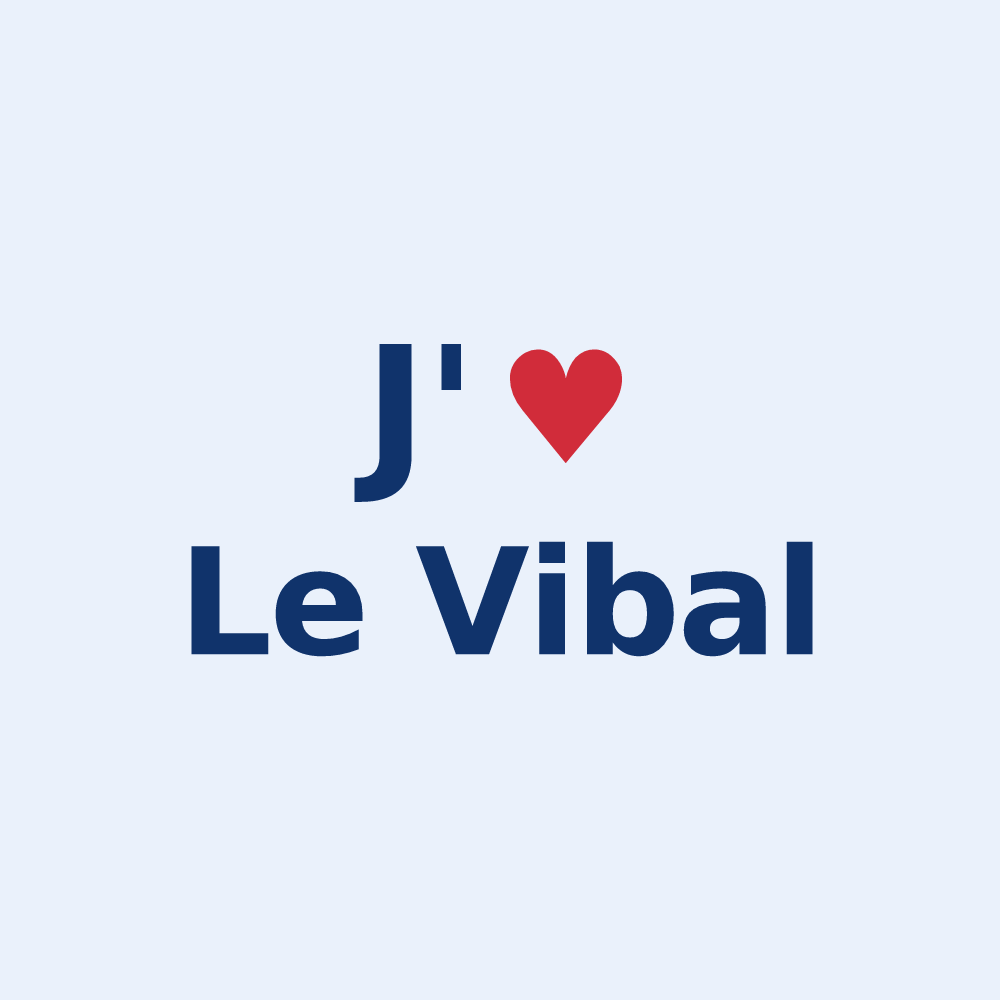 Sticker personnalisé Le Vibal — design J'aime Le Vibal