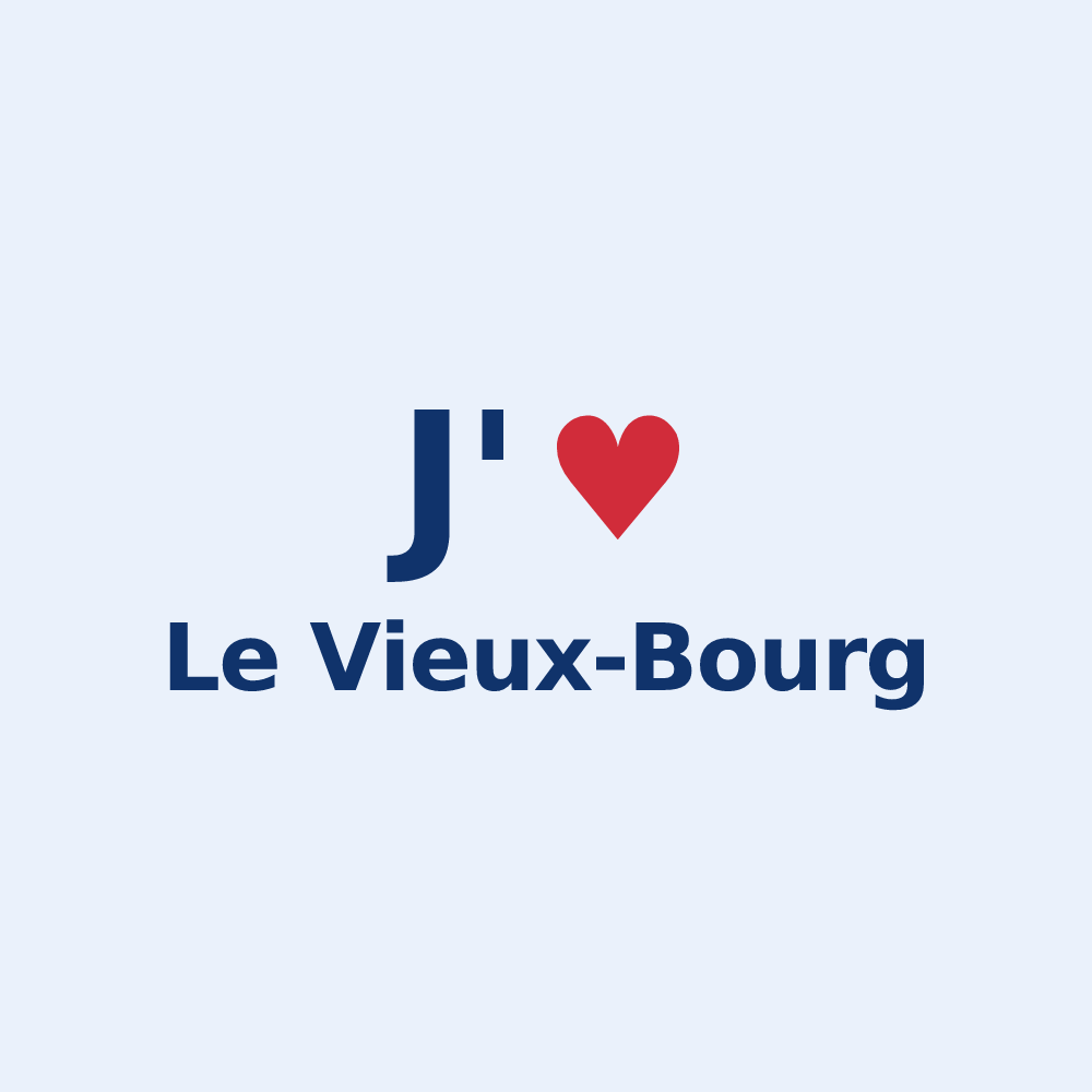 Sticker personnalisé Le Vieux-Bourg — design J'aime Le Vieux-Bourg