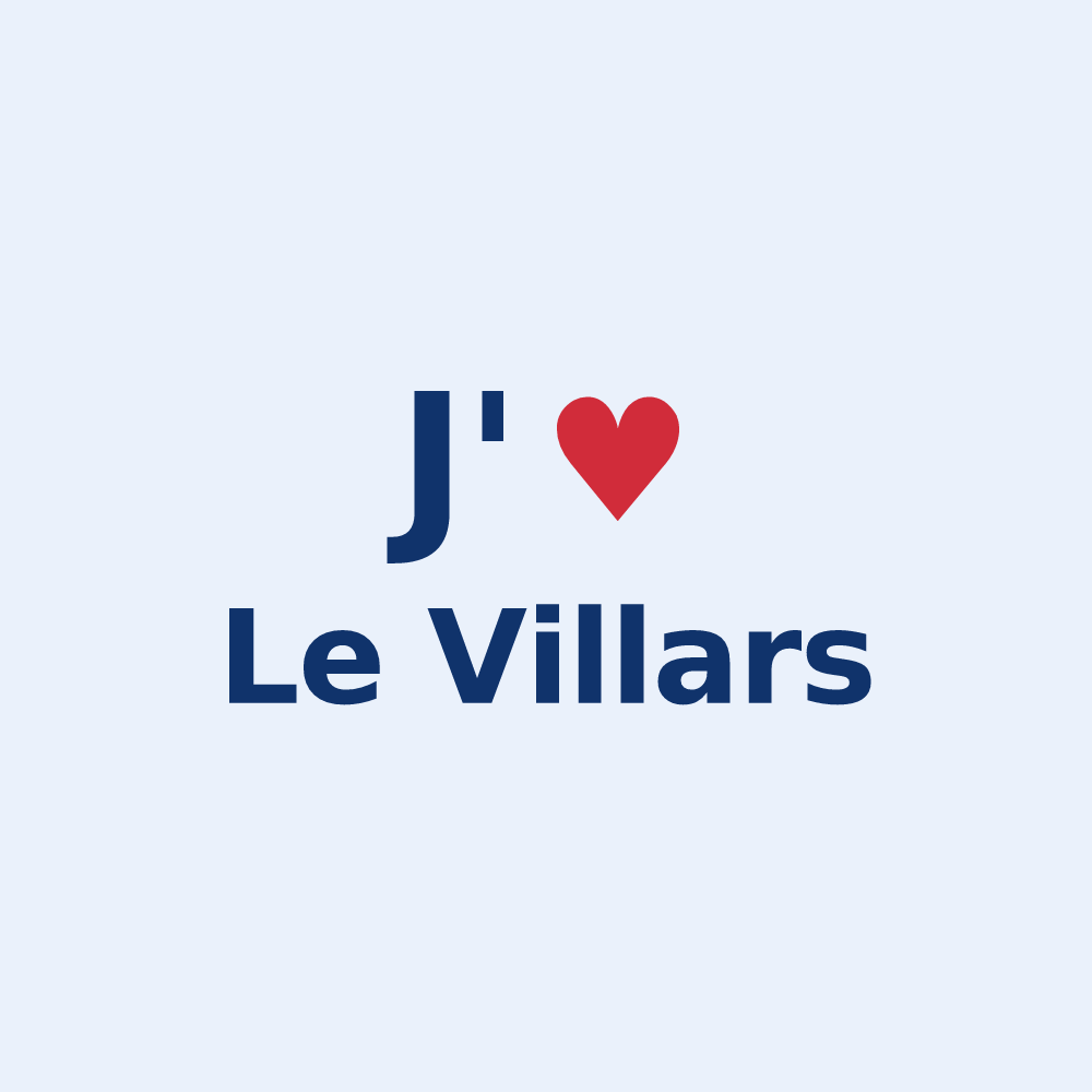 Sticker personnalisé Le Villars — design J'aime Le Villars