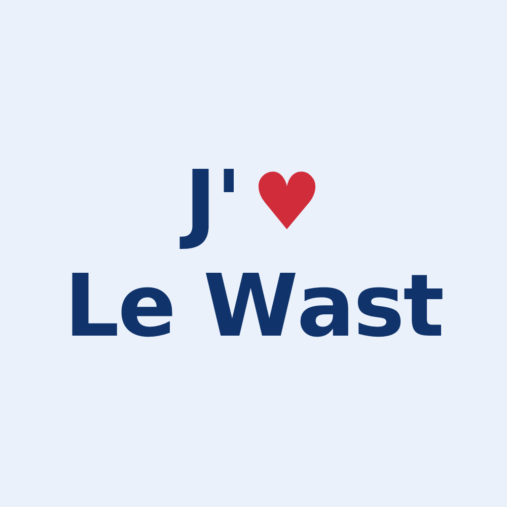 Sticker personnalisé Le Wast — design J'aime Le Wast