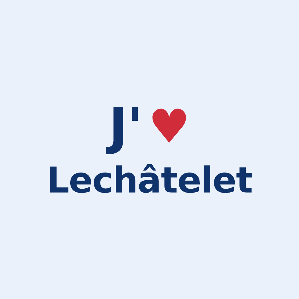 Sticker personnalisé Lechâtelet — design J'aime Lechâtelet