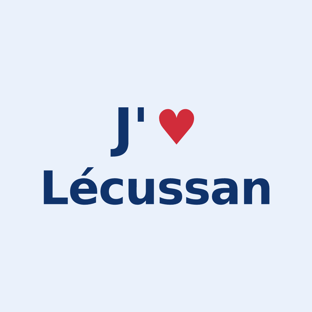 Sticker personnalisé Lécussan — design J'aime Lécussan