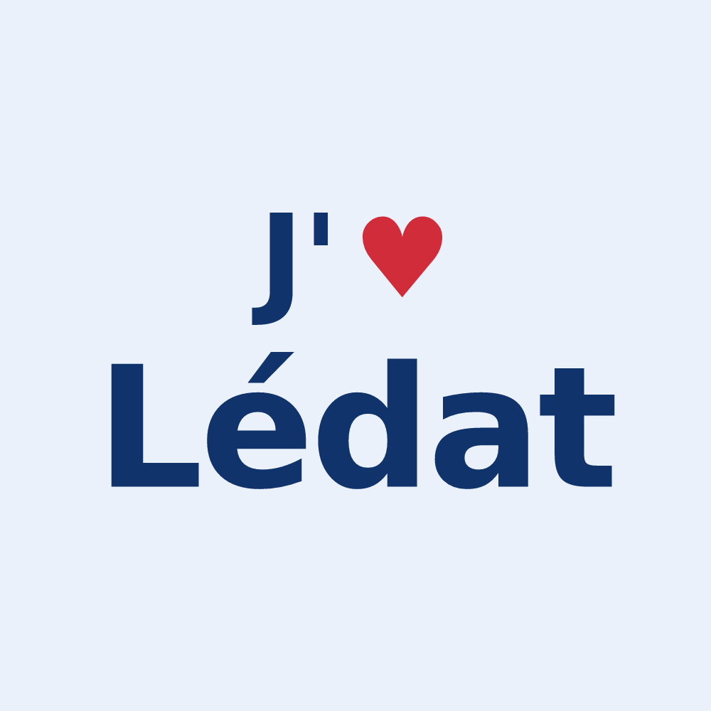 Sticker personnalisé Lédat — design J'aime Lédat