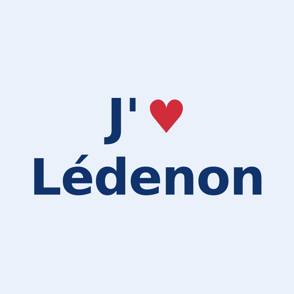 Sticker personnalisé Lédenon — design J'aime Lédenon