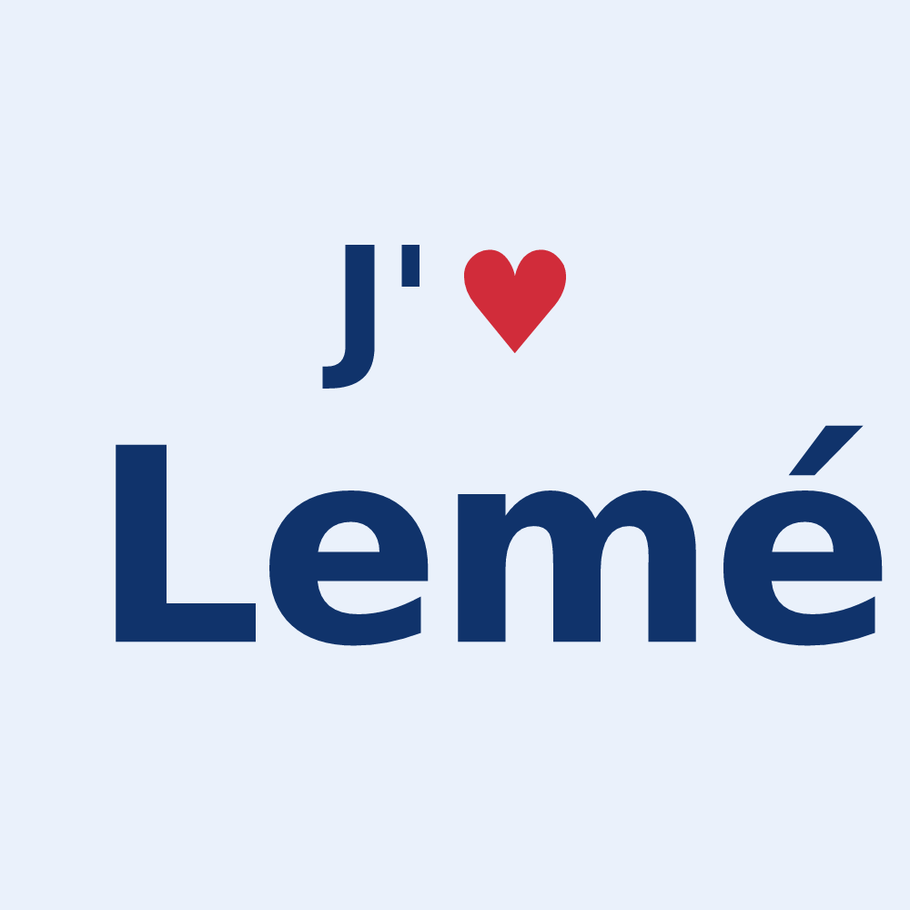 Sticker personnalisé Lemé — design « J'aime Lemé » imprimé sur le sticker