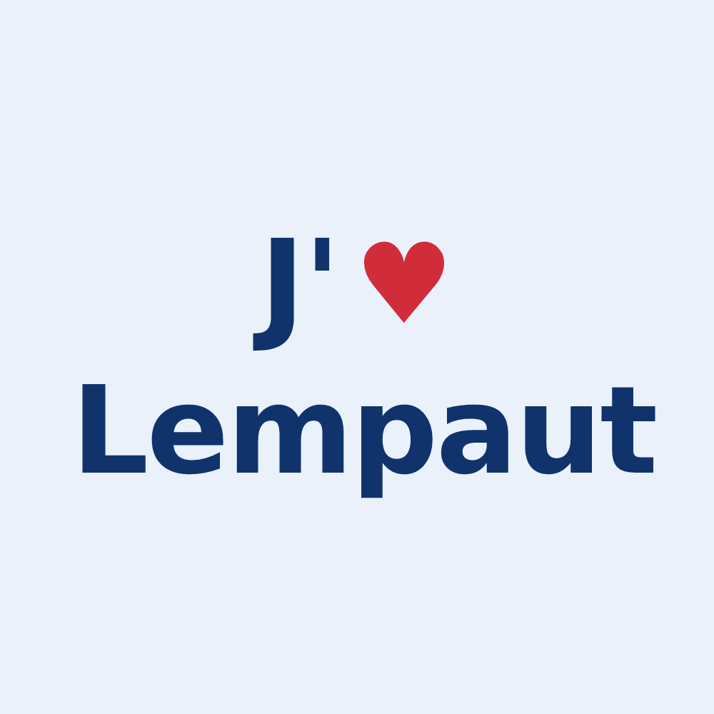 Sticker personnalisé Lempaut — design « J'aime Lempaut » imprimé sur le sticker