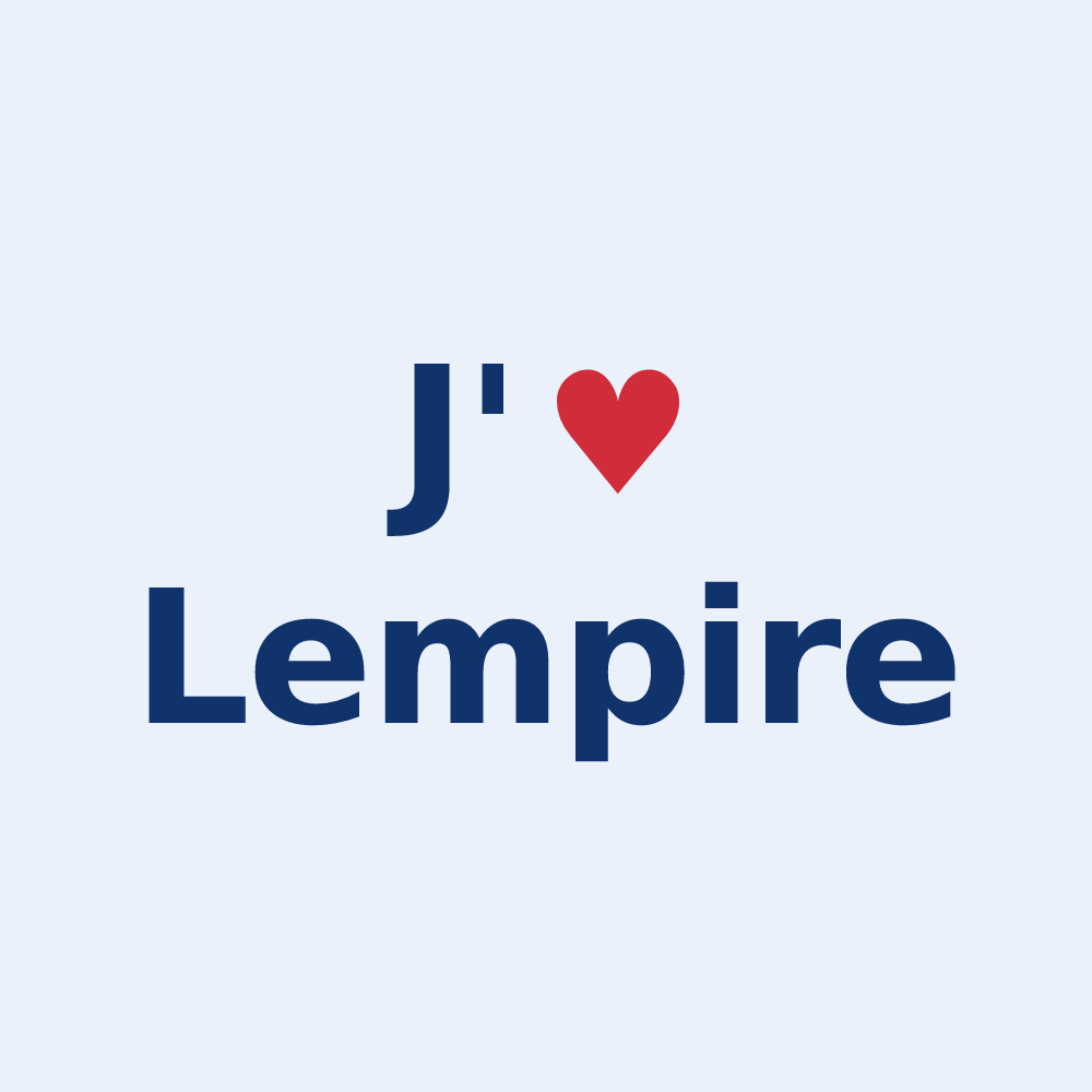 Sticker personnalisé Lempire — design « J'aime Lempire » imprimé sur le sticker