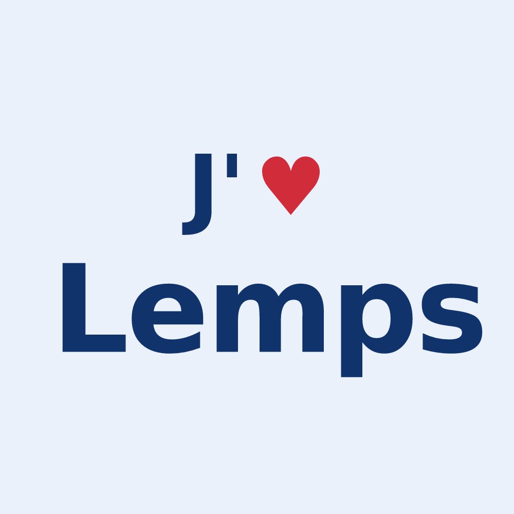 Sticker personnalisé Lemps — design « J'aime Lemps » imprimé sur le sticker