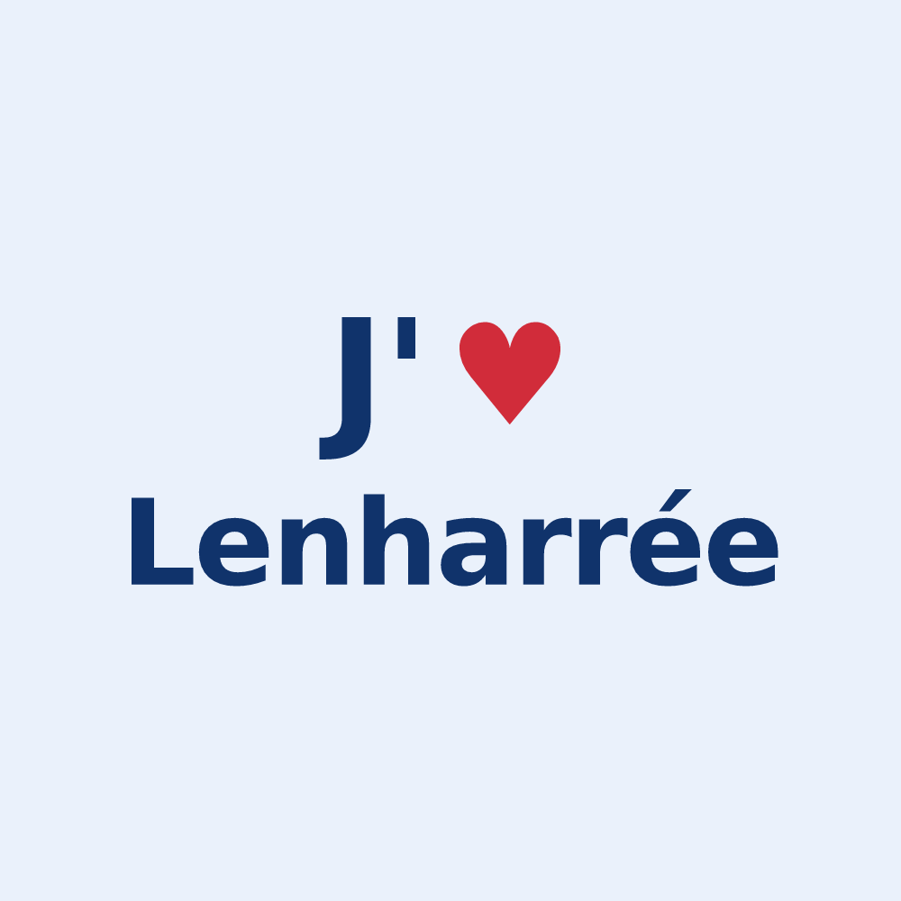 Sticker personnalisé Lenharrée — design « J'aime Lenharrée » imprimé sur le sticker